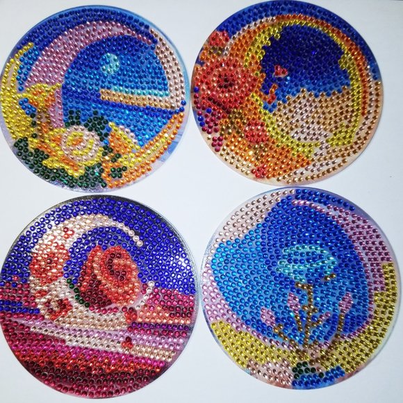 Rhinestone Moon Coasters - Picture 3 of 6